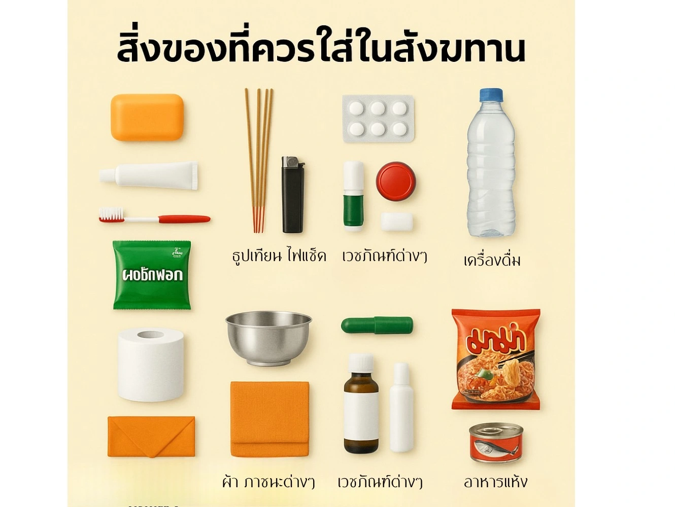 สิ่งของที่ควรใส่ในสังฆทาน