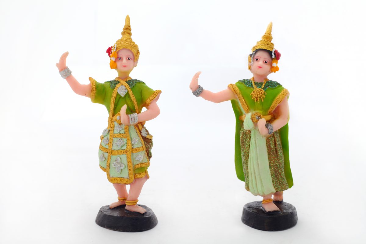 นางรำเรซิ่นประดับศาล สีเขียว
