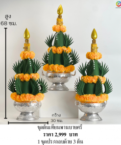 ชุดต้นเทียนบายศรีฐานรองโถข้าว