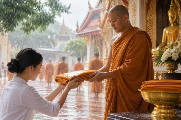 ผ้าอาบน้ำฝน คืออะไร? มีความสำคัญอย่างไรในพระพุทธศาสนา